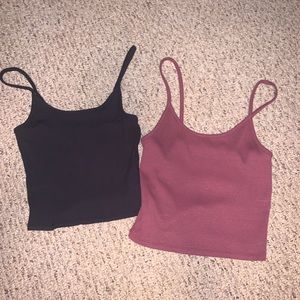 (2) American eagle crop tank tops